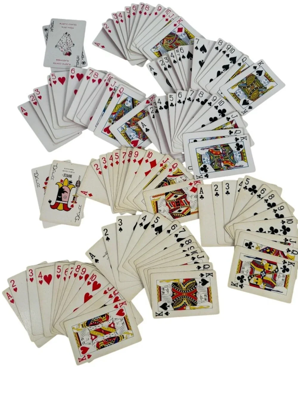 Vintage Bridge Playing Cards Set Green Case Cocker Spaniel Puppy Siamese Cat